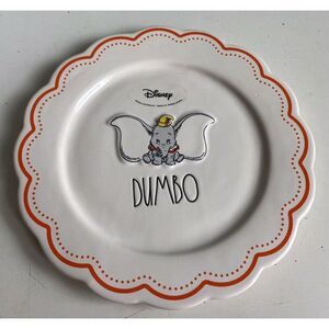 Rae Dunn 2024 Disney Dumbo 8” Salad Dessert Ceramic Plate Embossed NEW